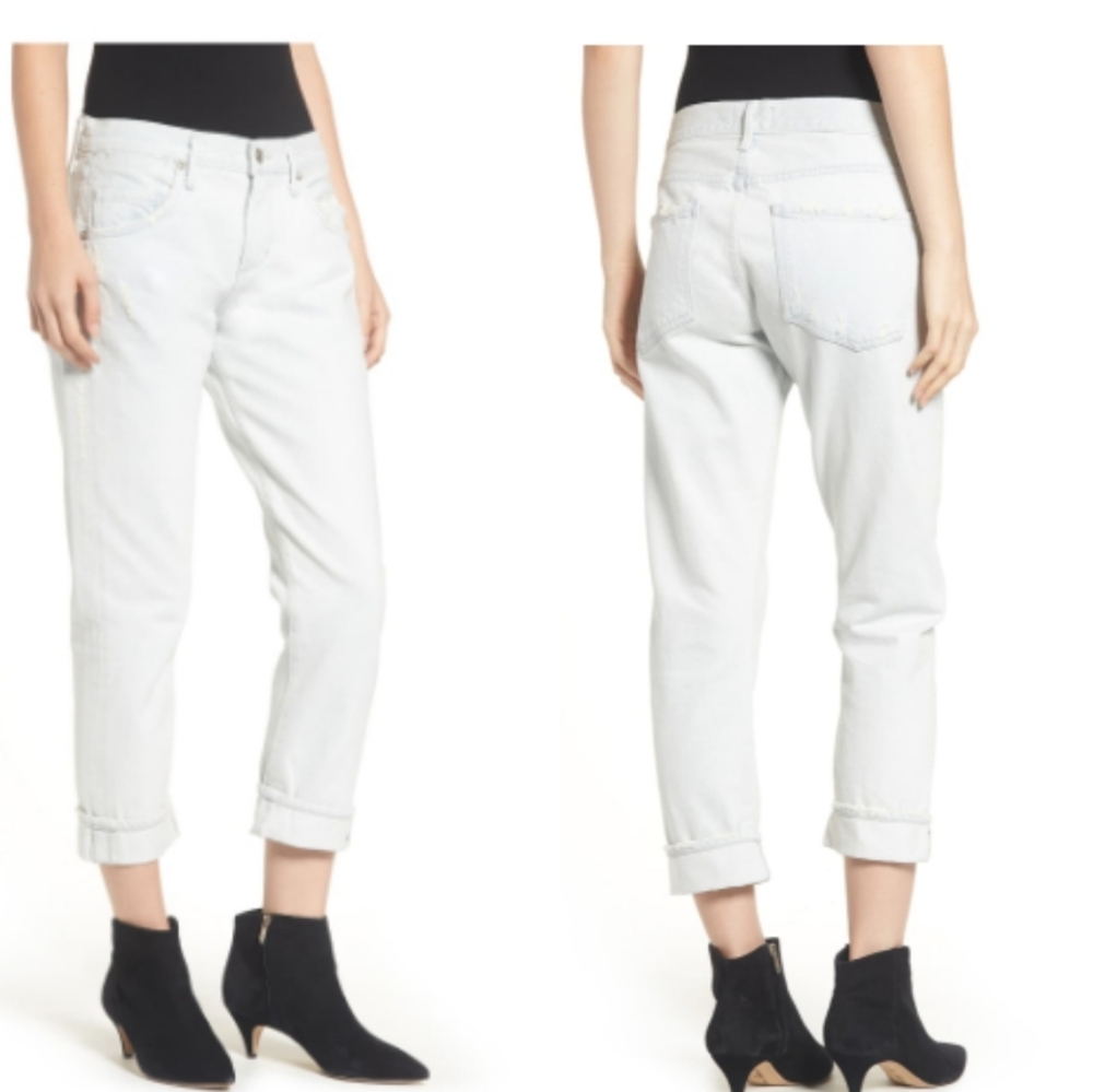 NWT Agolde Miid rise Waist Ankle Slim Boyfriend Jean Isabel